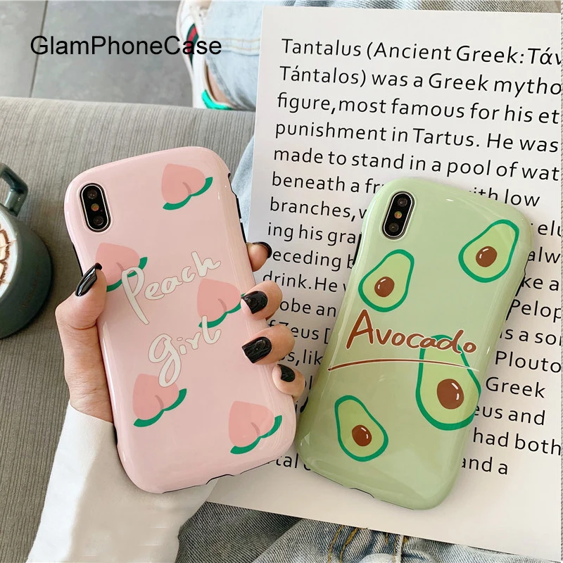GlamPhoneCase маленький свежий персиковый чехол для телефона авокадо iPhone X XS Max XR Мягкий