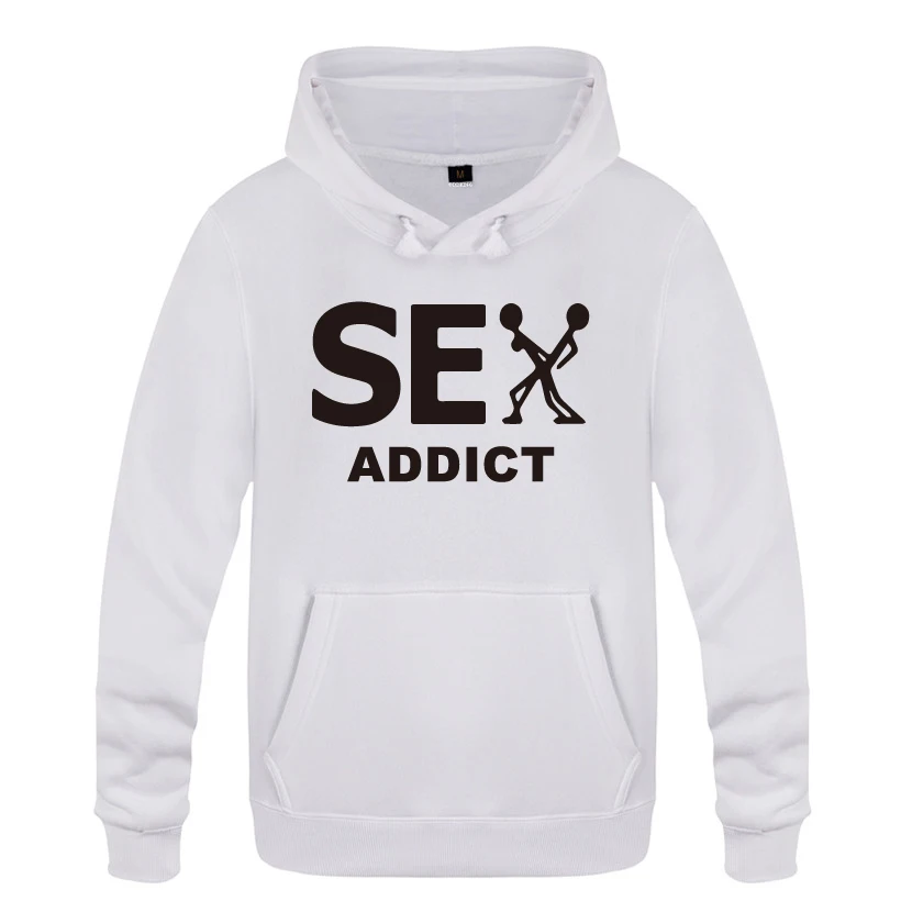 Sex Addict креативные толстовки с юмором мужские 2018 пуловер свитшот флисовый|Мужские
