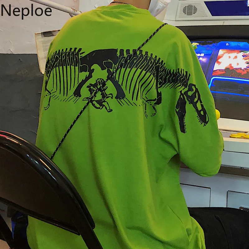 Винтажная Футболка Neploe с принтом динозавра женская футболка повседневная
