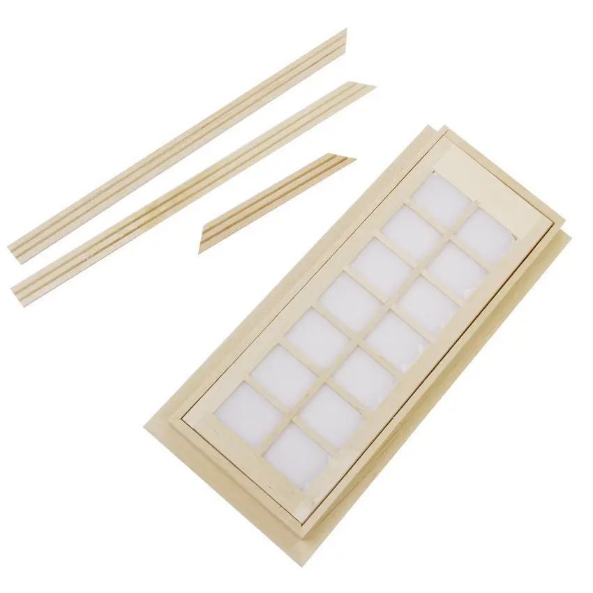 oMoToys Moden Design Dollhouse Wooden Interior Door Miniature Furniture Model Diy 14 Squares Paintable | Игрушки и хобби