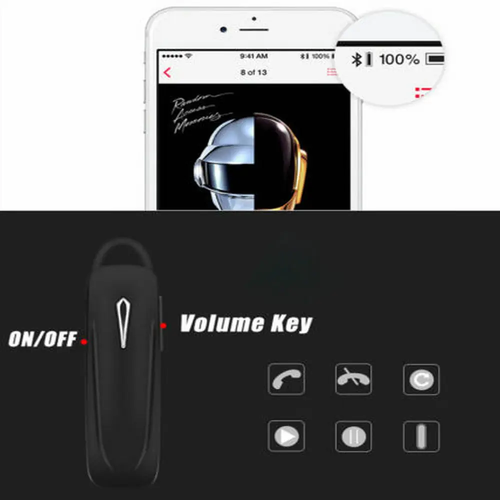 Мини Беспроводной Bluetooth стерео гарнитура с микрофоном Бизнес Hands-Free Smart наушники