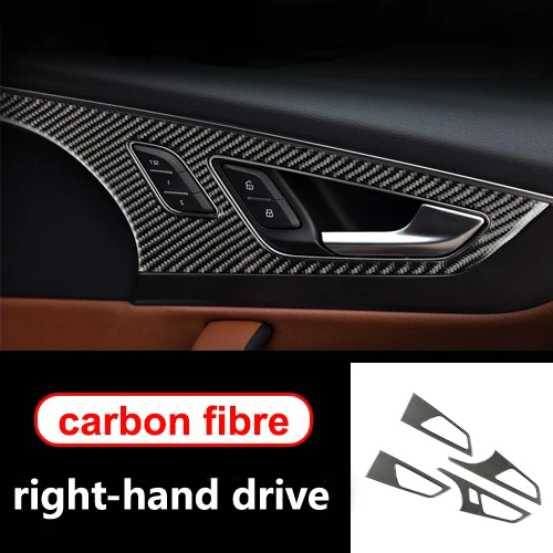 right-hand drive Для Audi Q7 S LHD RHD углеродное волокно ручки для межкомнатных дверей дверная чаша декоративная крышка отделка автомобиля Стайлинг наклейки, автоаксессуары - Название цвета: right-hand drive