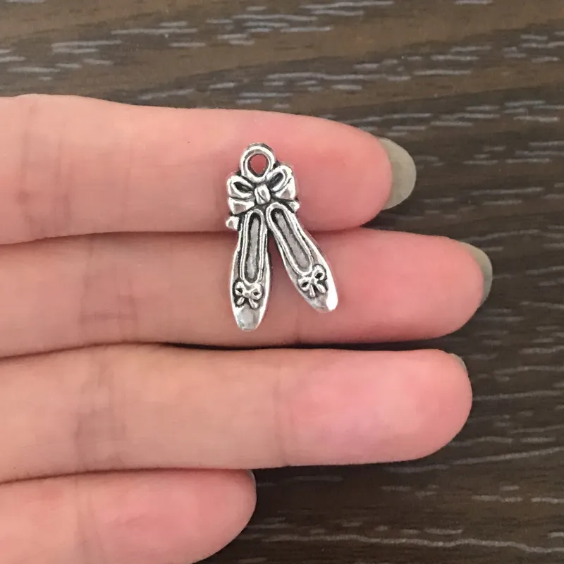 

20PCS DIY Jewelry Making Ballet Shoes Charms Zinc Alloy Pendant Charm for Bracelets Necklaces Earrings Book Marks Key Chains