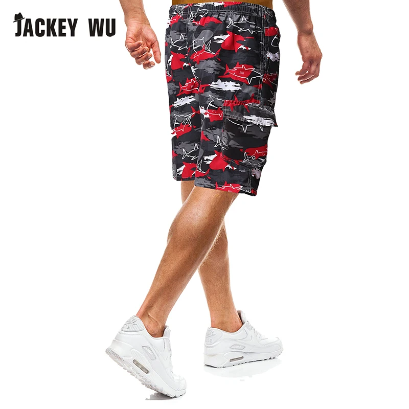Бренд JACKEYWU пляжные шорты 2019 летние бермуды с принтом акулы повседневные