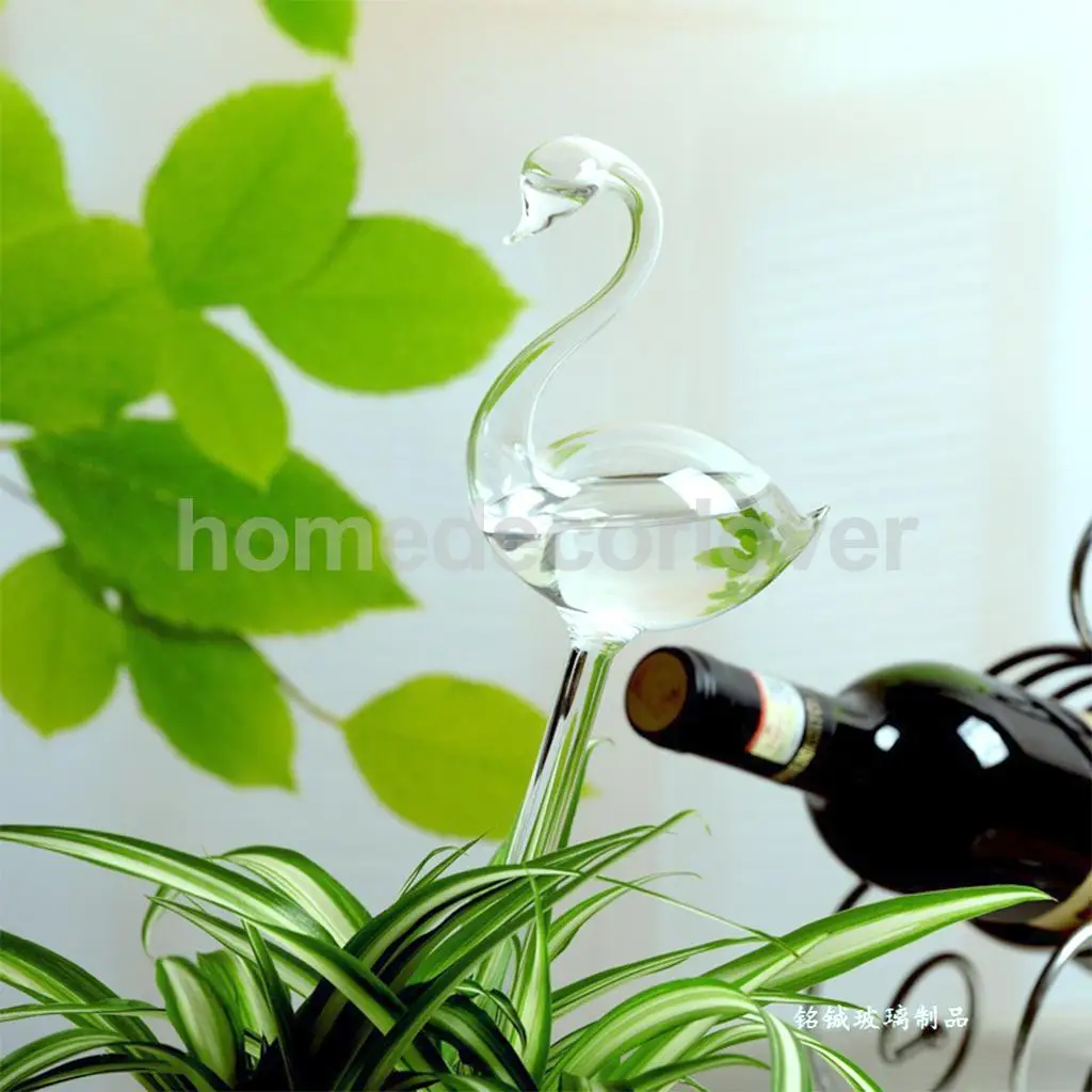 

Glass Self Watering Device Home Garden Sprinklers Waterer Houseplant -Swan