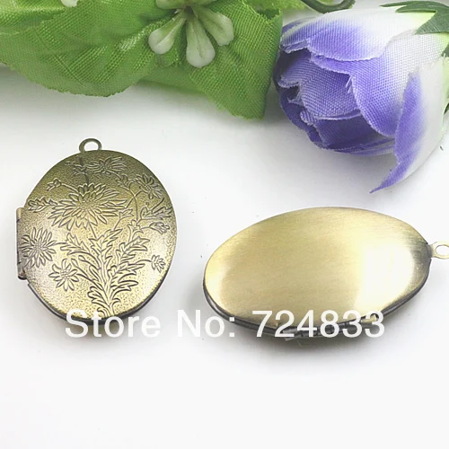 Винтажная Античная бронзовая Щетка европейские амулеты цветок овальная форма