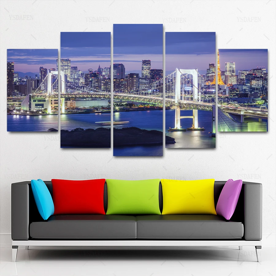

Op de muur HD print olieverf Film modulaire foto Scenery poster kind room decor woondecoratie 5 stks canvas art z342