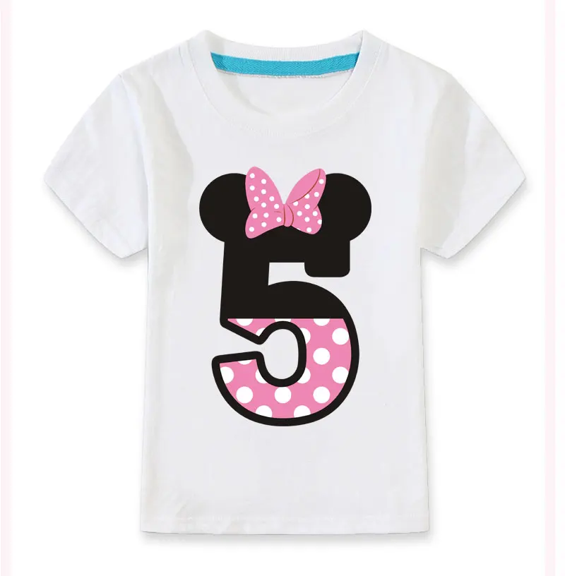 Birthday Tshirts Girl Short Sleeve Girls 3rd Kids Birthday Shirts O-Neck Fashion Children Tees Shirt For 2 3 4 5 6 7 8 9 10 Year