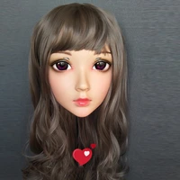 wei 02 gurglelove female sweet girl resin half head kigurumi bjd mask cosplay japanese anime role lolita mask crossdress doll