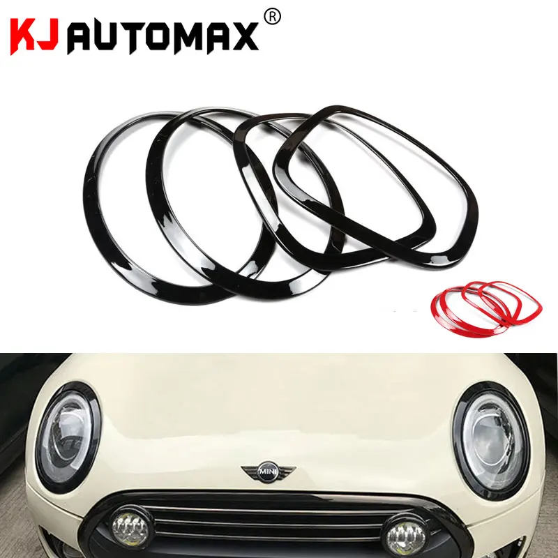 

KJAUTOMAX For Mini Cooper F55 F56 PC Headlight Decoration Ring Red Black