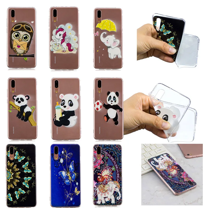 Чехол для Huawei p20 высокая прозрачность роспись чехол телефона TPU Мягкие |