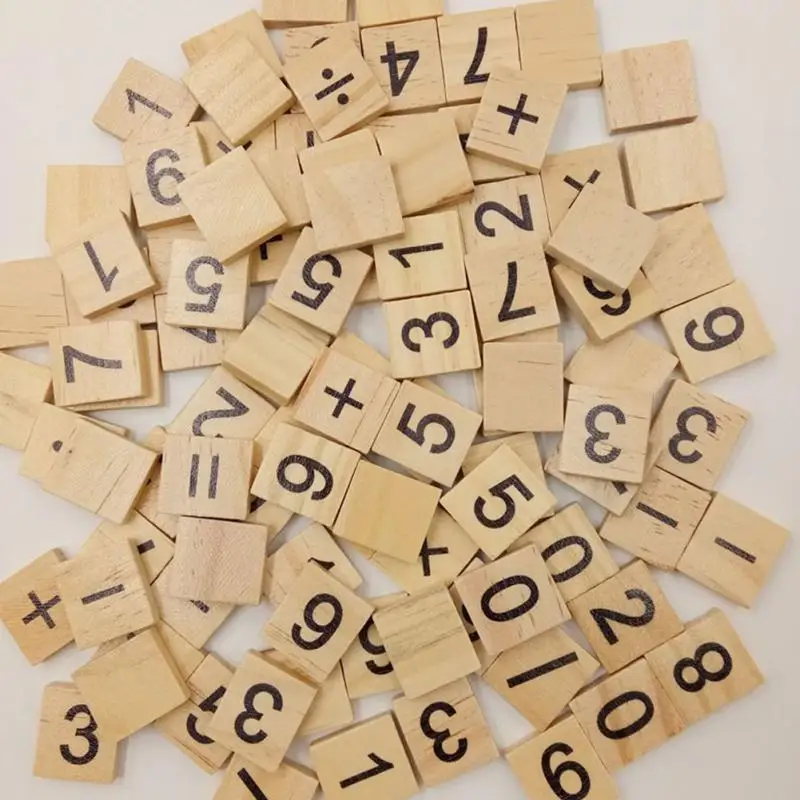 100 шт. набор букв слово Скрапбукинг Scrabble цифры и алфавит плитка деревянная