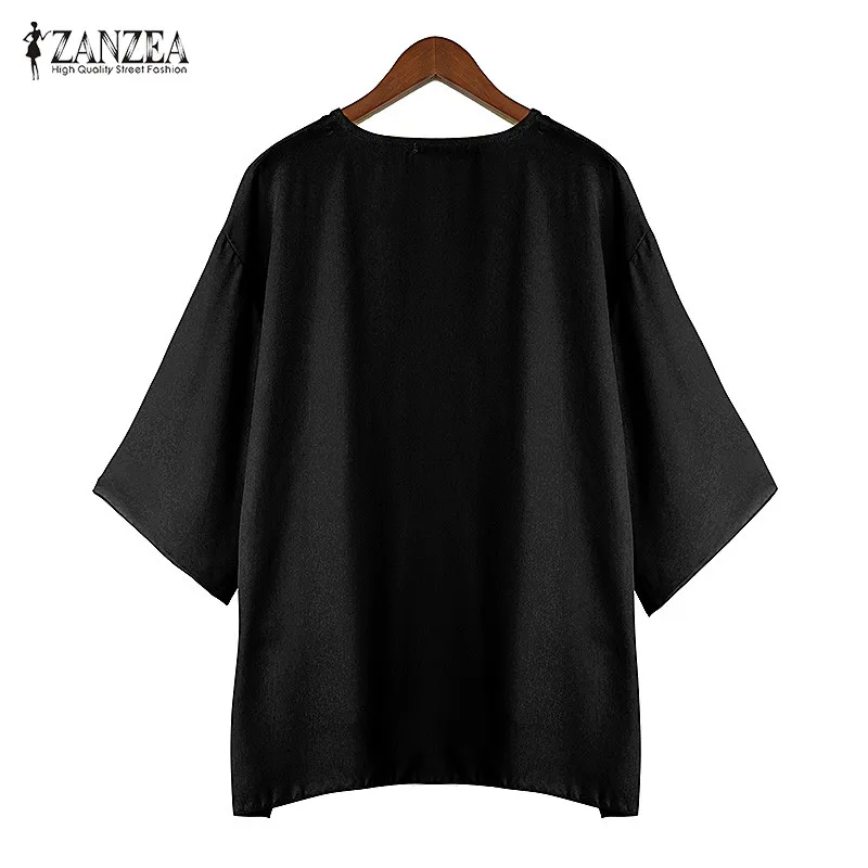 Пляжное кимоно ZANZEA кардиган модная женская шифоновая блузка накидка шаль
