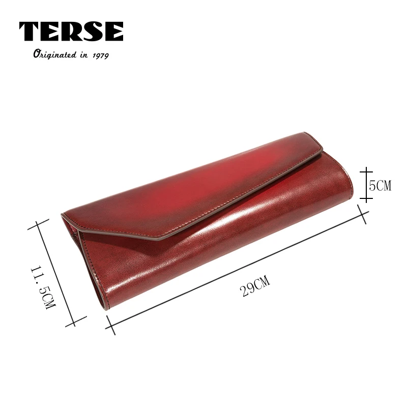 TERSE новый женский кошелек итальянский Длинный кошелек-конверт из натуральной
