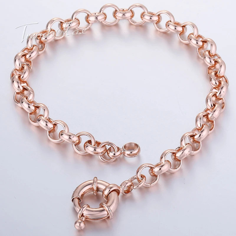 Женская цепочка на браслет розовое золото 585 пробы 6 мм 18 см 20 23 25 GB212|bracelet chain|women