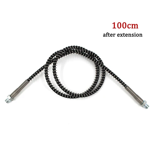 100cm hose only x1 100 см длинный шланг высокого давления с пружинной обмоткой M10x1 Мужская резьба PCP Пневматика воздушный насос для заправки нейлоновый черный шланг - Цвет: 100cm hose only x1