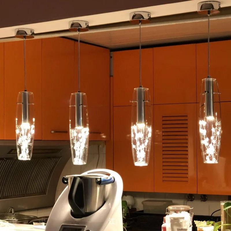 

Modern Glass Restaurant Led Chandeliers Kitchen Lamp Bar Coffee shop Hanglamp Nordic Luminaria Ceiling Indoor Loft Pendant Lamp