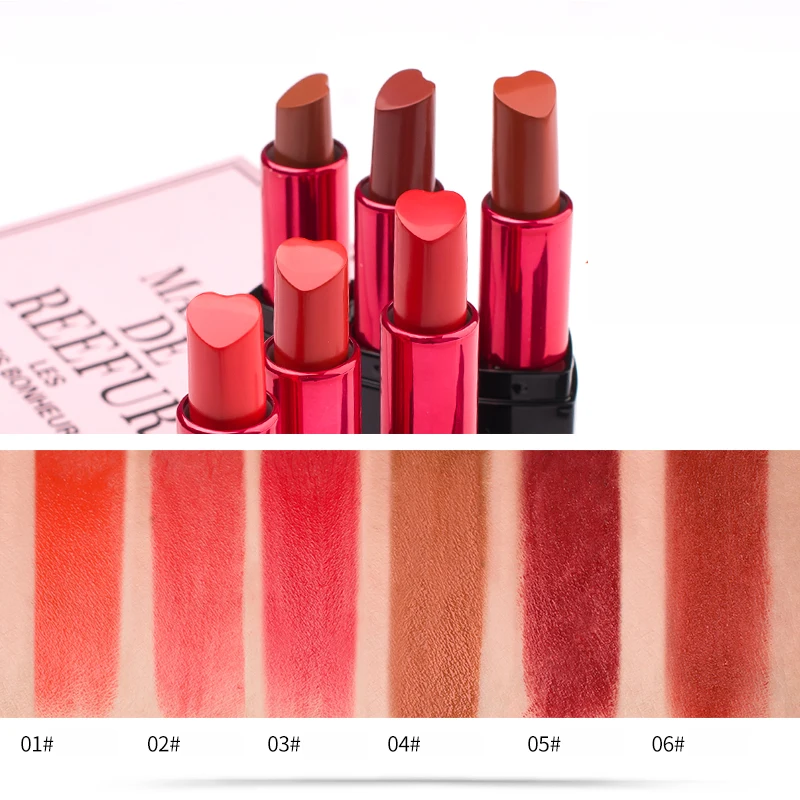 6 цветов матовая губная помада Водонепроницаемая палочка для макияжа