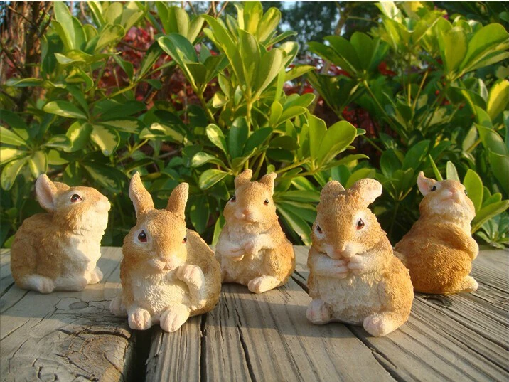 Very cute mini rabbit resin crafts Animal garden ornaments home decoration birthday gifts |
