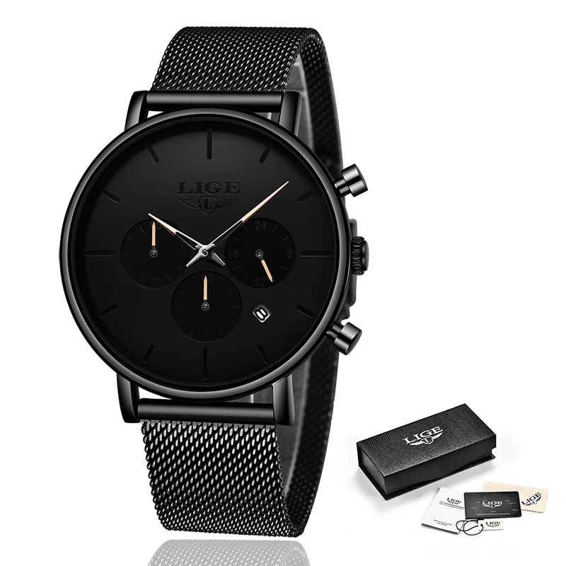 Часы мужские кварцевые с ультратонким циферблатом водонепроницаемые | Наручные