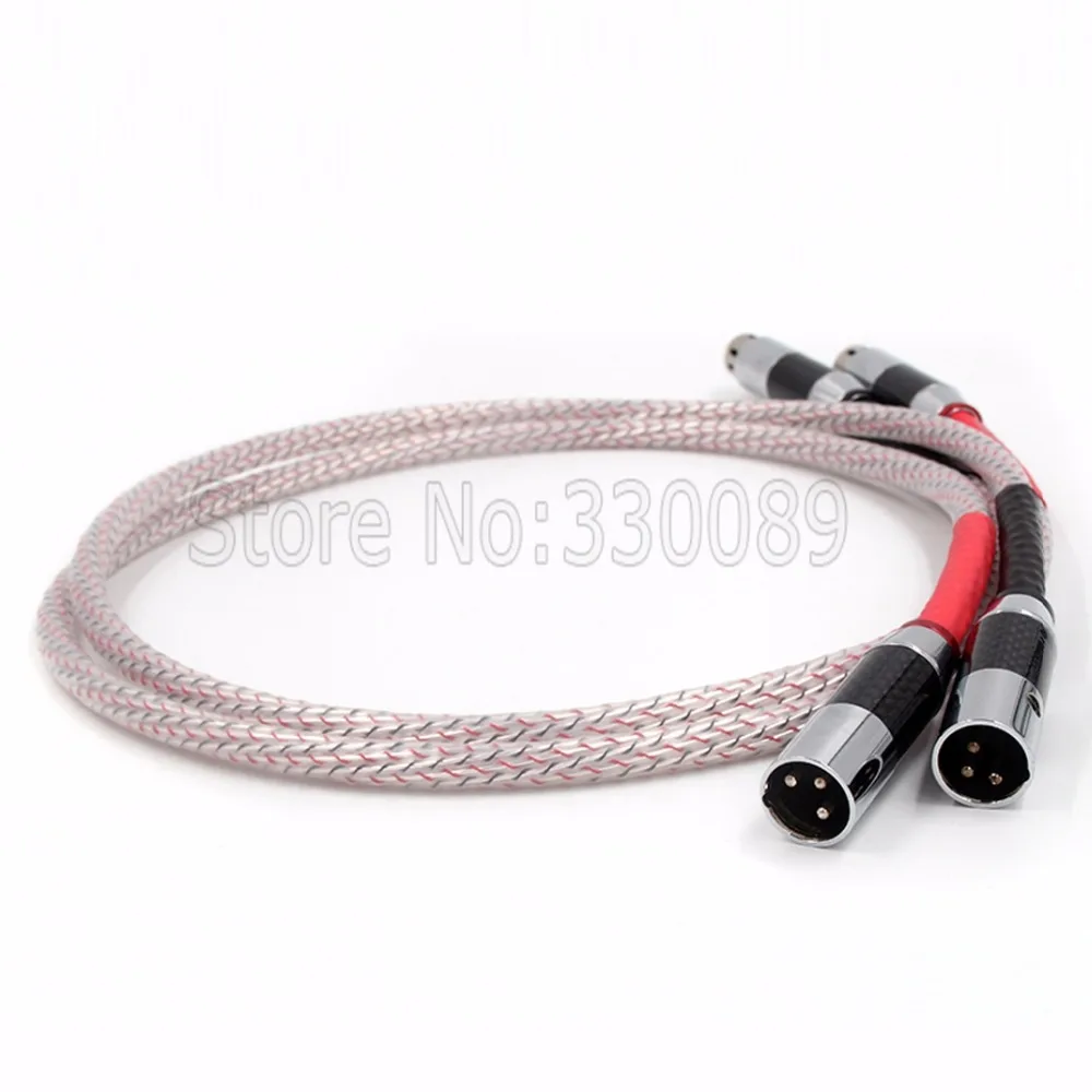 

Pair valhalla 99.99998% copper carbon fiber sivler plated XLR Interconnect Cable,hifi audio line