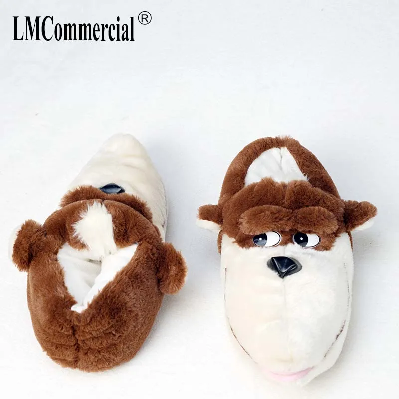 fur slippers Women Anime Cartoon Bear Slippers Lovers Warm Woman Slippers Winter Plush Home Floor Shoes House Slippers Children