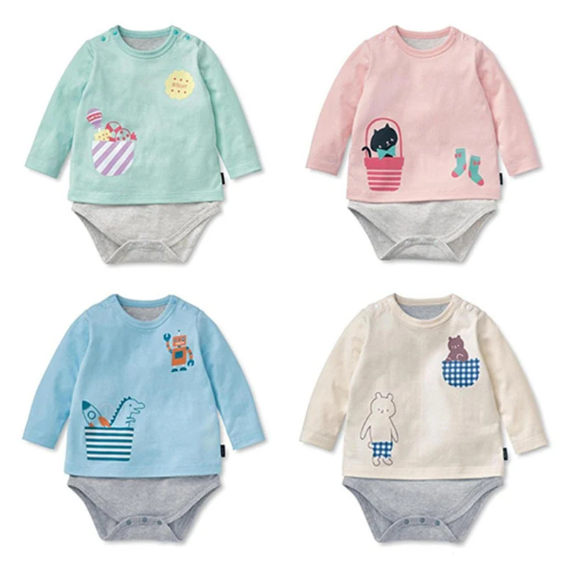 Детские ползунки с длинными рукавами милая одежда для маленьких девочек