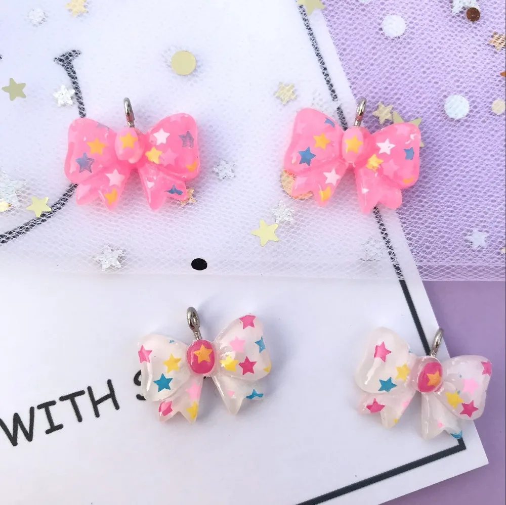 10 шт. маленькие подвески бантики из смолы 21 х15 мм|tie charm|resin charmsbow tie charm |
