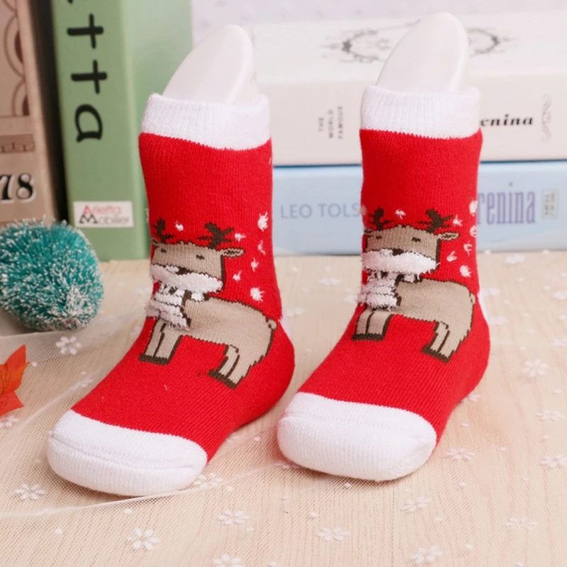 Детские рождественские носки для младенцев с героями мультфильмов плотные