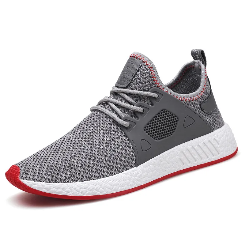 2019 2018 Men Brand Fashion Shoes Trainers Sneakers Size 39-44 Fly Weaving Fabric Male Breathable Casual Black Red Grey | Обувь