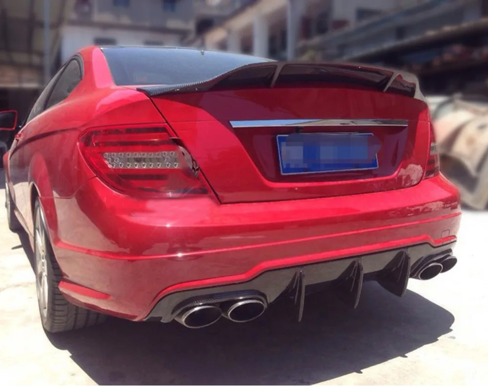 Задний спойлер из углеродного волокна класса C диффузор для Mercedes Benz W204 C63 AMG 4 двери