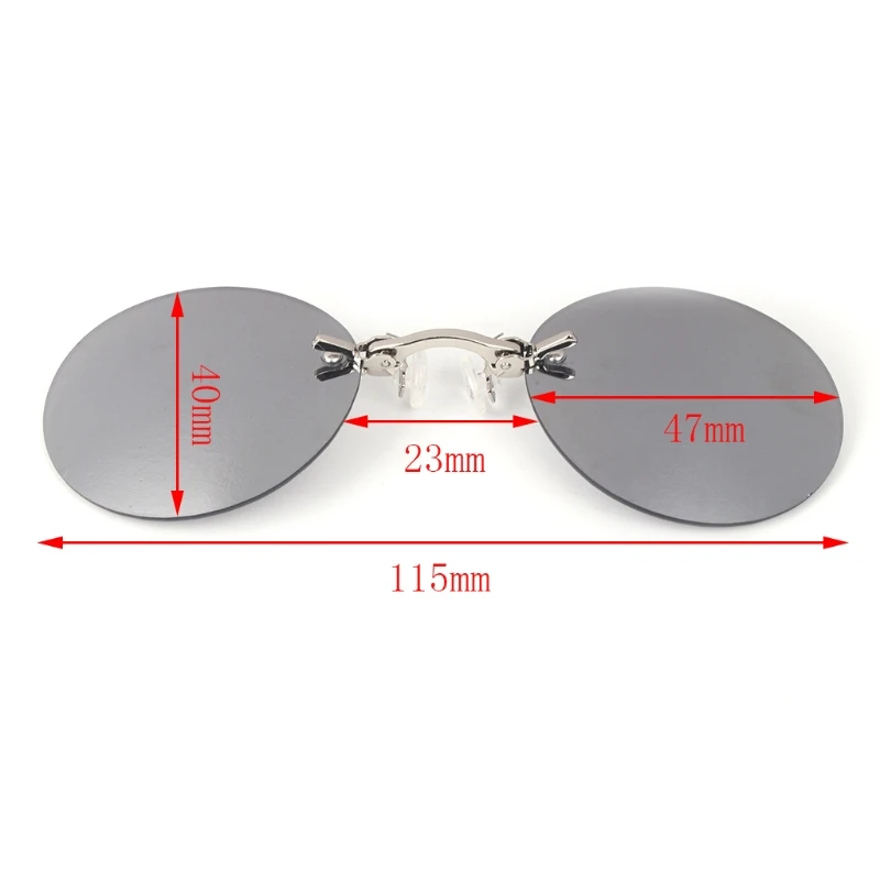 Круглые ретро очки винтажные унисекс зеркальный зажим для носа металлические