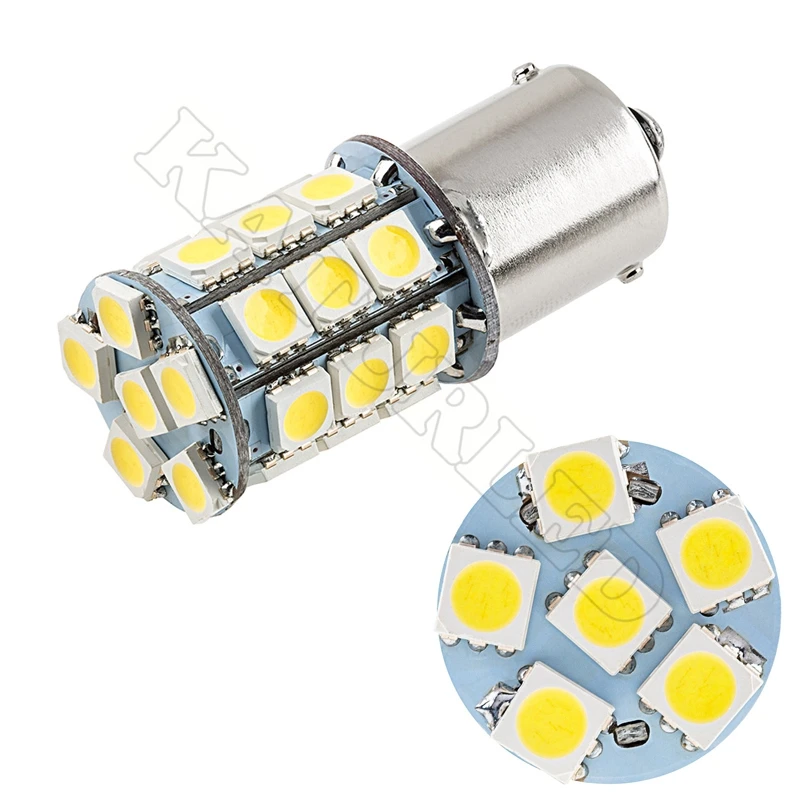 2 шт. S25 1156 BA15S светодиодные лампы для поворота свет фонаря 27 SMD 5050 Замена