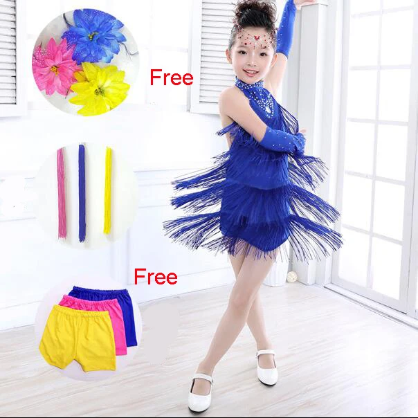 Fringe Latin Dance Dress For Girls Samba Ballroom Kids Dancing Girl Dancewear Ballet Vestido Baile Latino | Тематическая одежда и