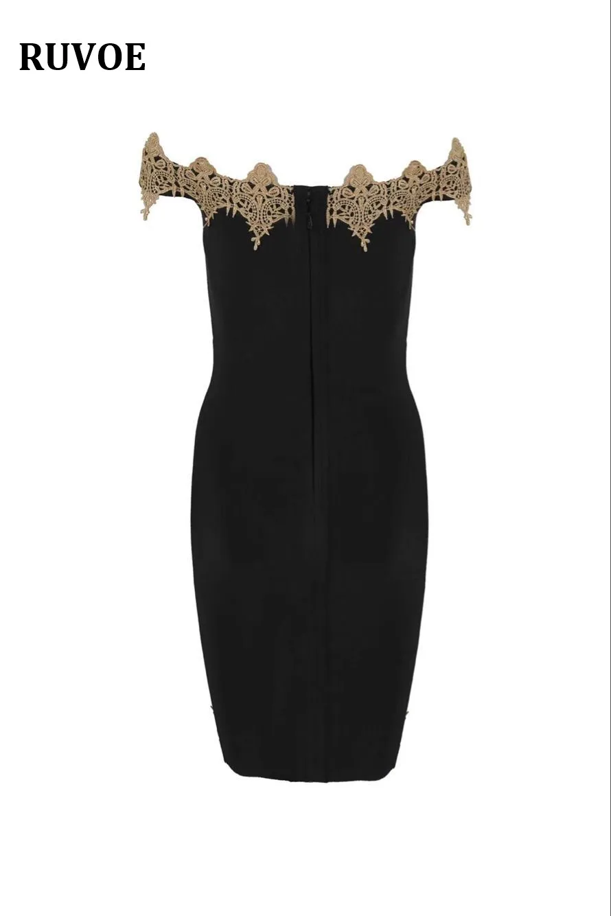 Высококачественное черное Бандажное платье мини из вискозы с вырезом лодочкой и