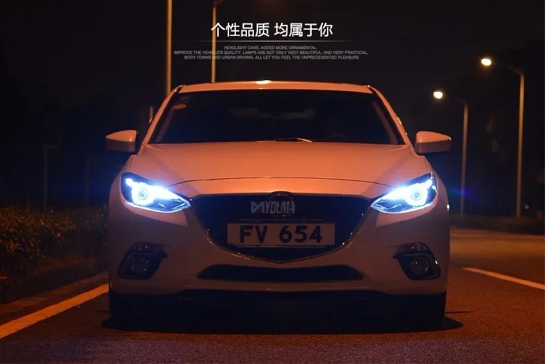 Автомобильный Стайлинг для Mazda 3 светодиодный фары Мазда 3 Axela светодиодный DRL Объектив двойной луч H7 HID Xenon автомобильные аксессуары