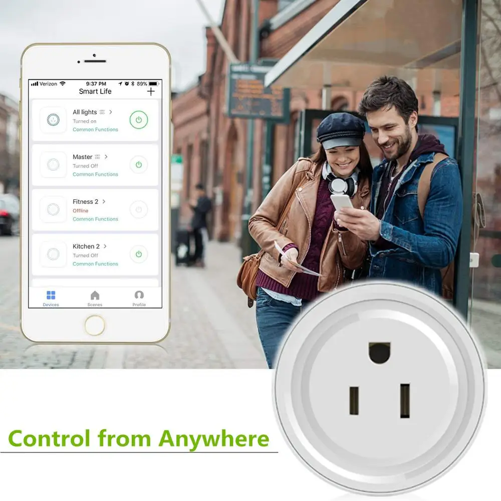 Новый 1 шт. умный штекер Wifi умная розетка США вилка работает с для Google Home Mini Alexa IFTTT