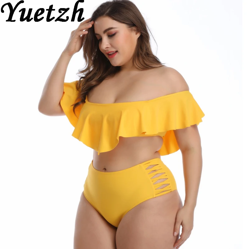 Новинка сексуальное бикини с высокой талией для женщин размера плюс купальник