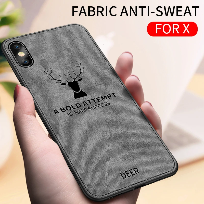 Винтажный тканевый чехол с 3D принтом для iPhone X XR Xs 11 12 mini Pro Max текстурный холщовый