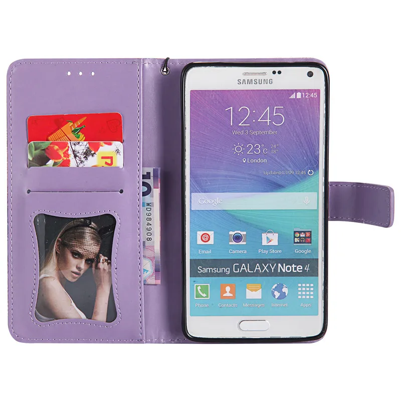 Кожаный чехол для Samsung Galaxy Note 4 N910 SM-N910 роскошный чехол-бумажник N910F SM-N910F N910H Note4