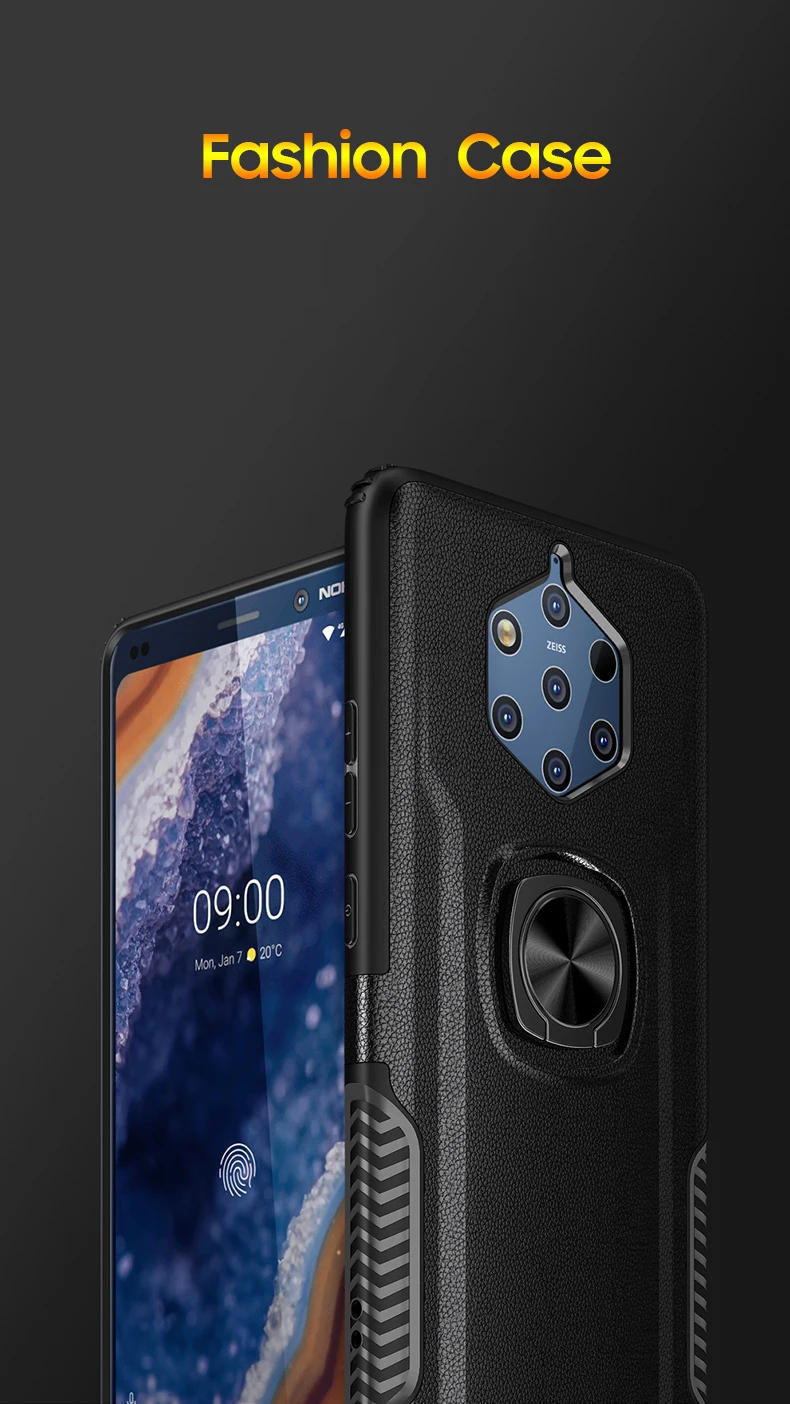 Чехол-бампер для Nokia 9 PureView, чехол-бампер для Nokia 8 9 Pure View, Мягкий силикон+ Жесткий Поликарбонат, защитный чехол, магнитный автомобильный держатель, полный Чехол