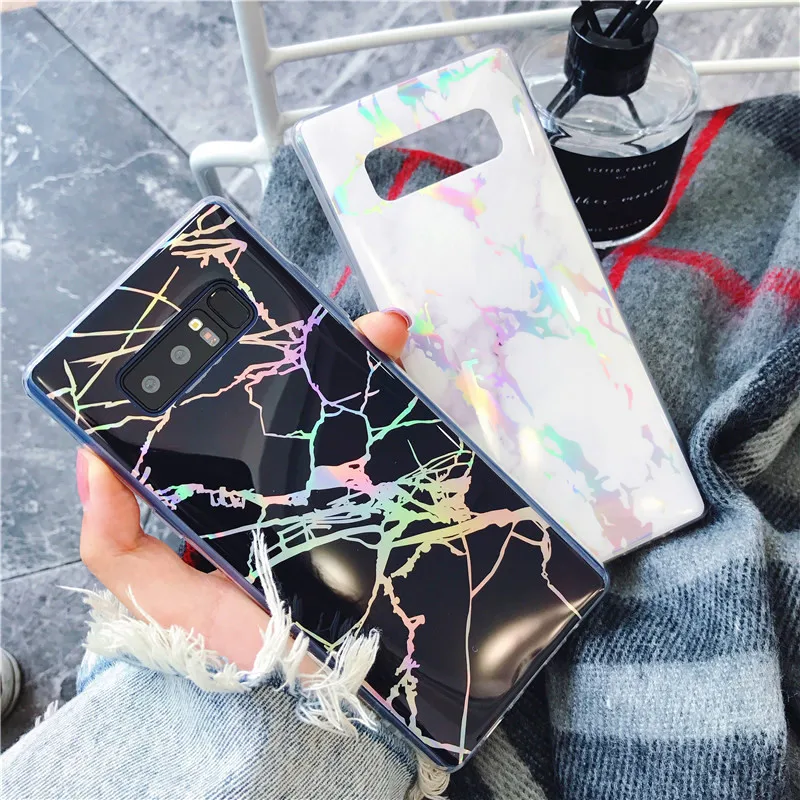 Мраморный Мягкий ТПУ чехол для Samsung galaxy S10 Plus блестящий силиконовый S9 s10e s8 Galaxy Note 9 8