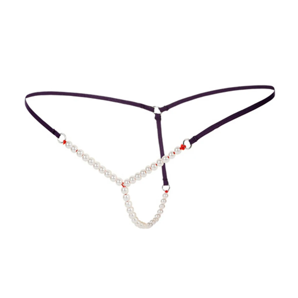 Сексуальные женские стринги и Нижнее белье с жемчугом G String Crotchless PantiesThong трусы