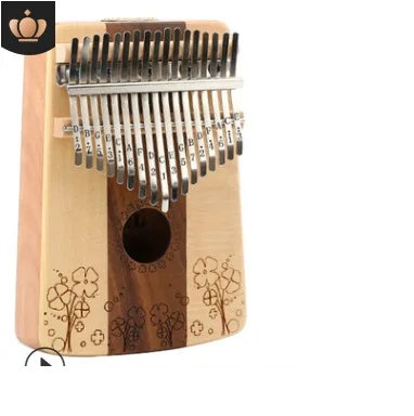

Пианино для большого пальца из розового дерева и ели, калимба, 17 тонов, пианино для начинающих, портативный музыкальный инструмент, калимба для пальцев