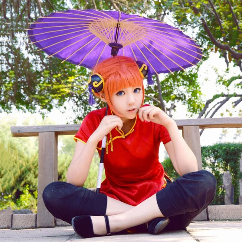 gintama kagura in filme cosplay costumes red cheongsam Japanese anime GINTAMA clothing Masquerade/Mardi Gras/Carnival |