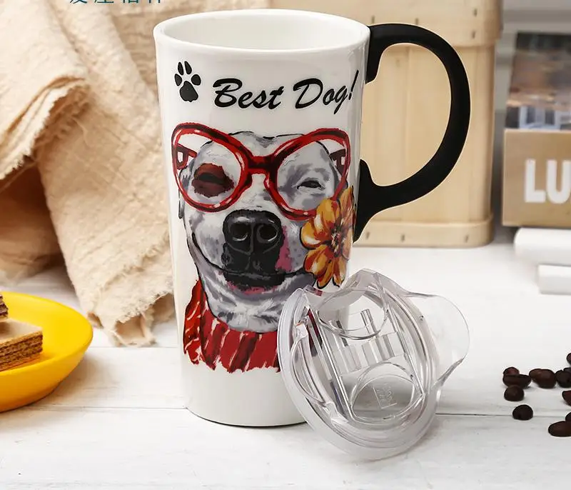 Кружки с рисунком персонажа из мультфильма, для домашнего офиса, с использованием кофе, молока, Ceral, кружки, керамические стаканчики для питьевой воды, Подарочная коробка с крышкой - Цвет: Зеленый