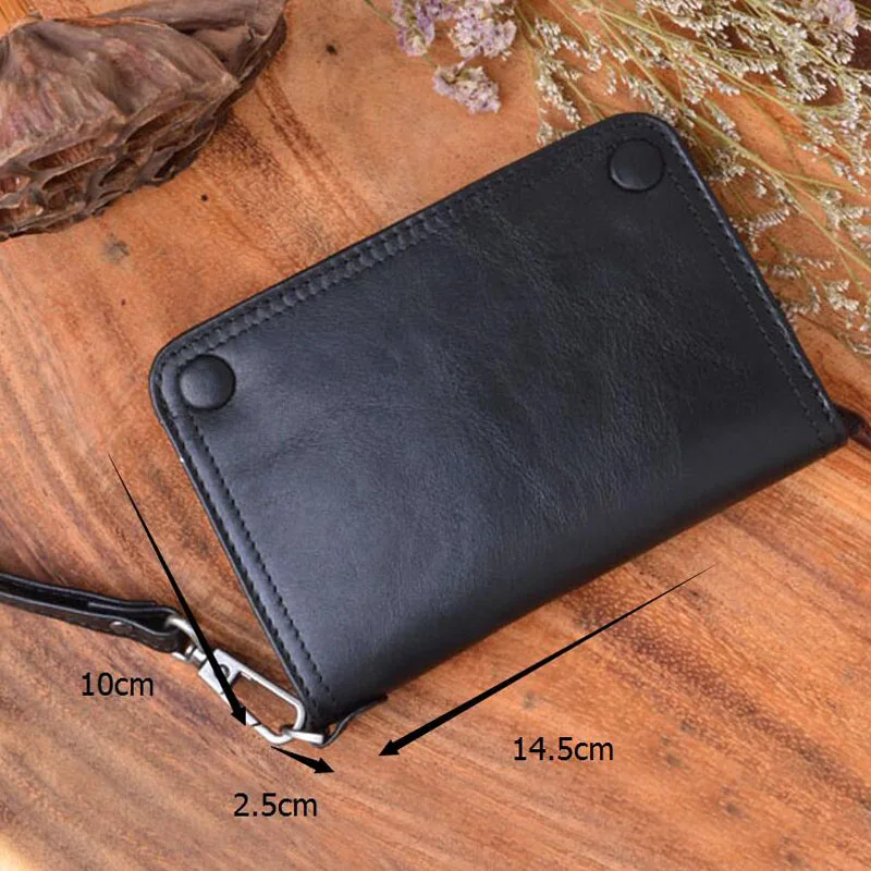 

AETOO Handmade men's short section vertical leather wallet retro wallet female youth Japan and South Korea first layer cowhide