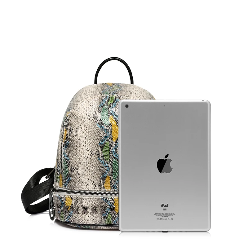 LOVEVOOK Модный женский рюкзак из искусственной кожи змеиная школьная сумка Мини