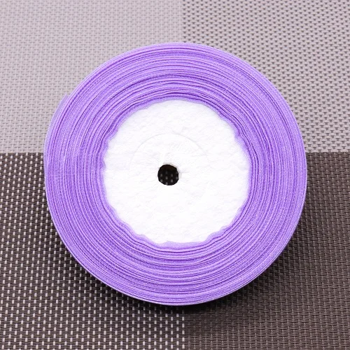 light purple Мм 50 ярдов 10 мм органза ленты лук для DIY Свадебная вечеринка Рождество год дома ручной работы ремесло украшения поставки - Цвет: light purple