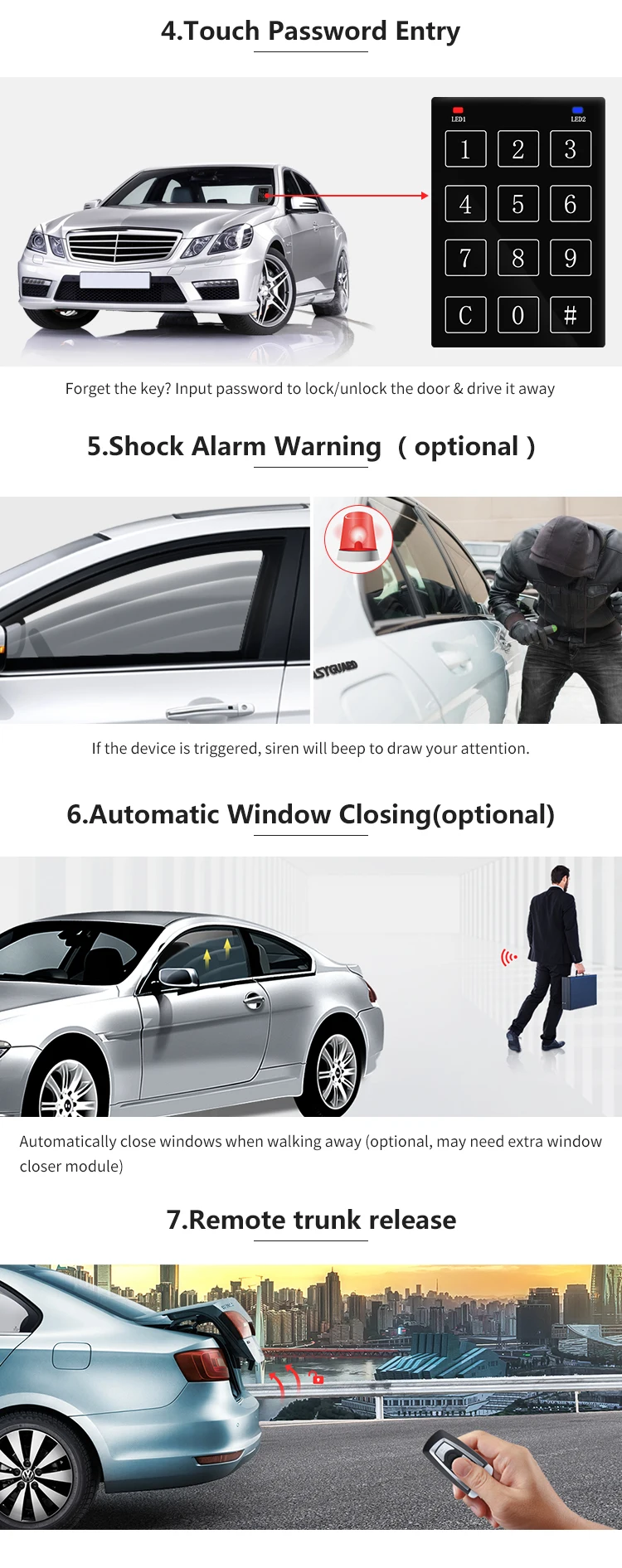 EASYGUARD компания PKE аварийная система комплект с дистанционным автоматический запуск двигателя Пассивный Автозапуск touch
